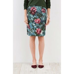 {J. Jill} Floral Ponte Knit Skirt -Rose Tapestry